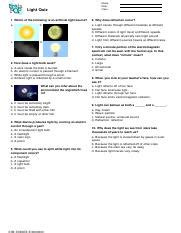 10 terms. . Brainpop light quiz answers